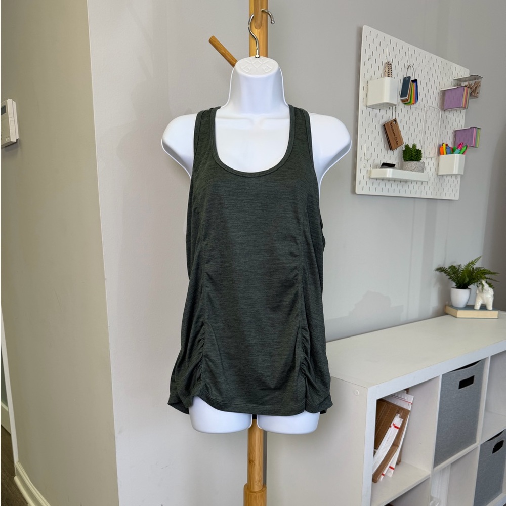 GAIAM Women’s Dark Green Racerback Yoga Tank Top Sz L - Picture 2 of 5